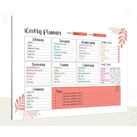 Weekly planner notepad | 52 luxury Sheets | Daily planner | To do List Notepads | Meal Planner Pad | Desk pad for Teachers, Students, Business Appointments by Giftinghouse Cover