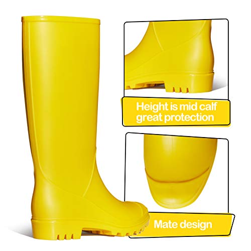 WFL Womens Rain Boots Waterproof Knee High Wellies Garden Boots for Women