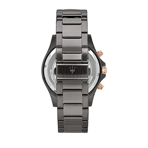 Maserati Herrenuhr, Sfida Kollektion, aus Edelstahl, Grau PVD, mit Edelstahl-Armband - R8873640001