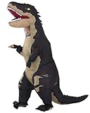 FUNFOCUS Disfraz de dinosaurio inflable para adultos, carnaval (negro 2)