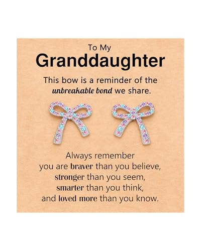 UPROMI Hypoallergenic Bow Earrings for Daughter/Granddaughter, Valentines Christmas Birthday Gifts for Girls - Main Image