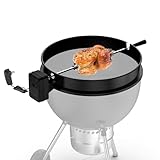 Skyflame Charkettle Rotisserie Ring Kit with DC Motor and Adapter, Compatible with 22" Weber Kettle Charcoal Grills and Other Similar Size Models