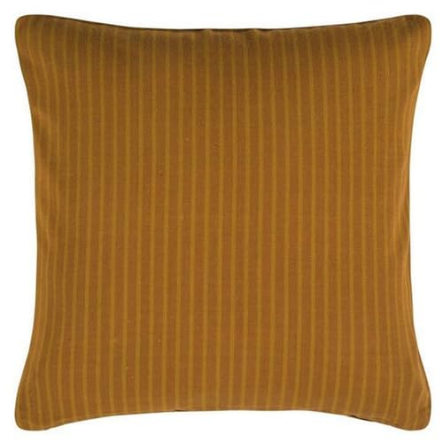 Pad - Fiora - Kissenhülle, Kissen, Zierkissen - mit Streifen - 100% Bio-Baumwolle - 50 x 50 cm - ohne Füllung - Mustard - Senfgelb