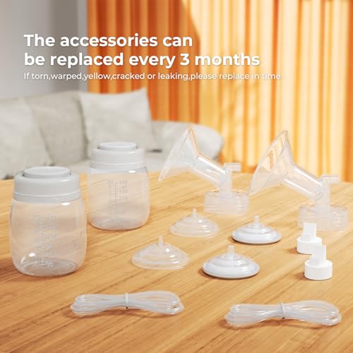 Breast Pump Accessories Compatible with Spectra Replacement Pump Parts 17mm Flange, Spectra Pump Parts S1 S2 Replacements Full Set 2 Set (Full SET-17MM)
