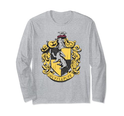 Image of Harry Potter Drawn Hufflepuff Crest Long Sleeve T-Shirt