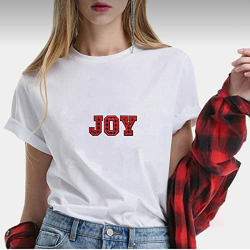 3 Pcs Iron On Patches Sew On Letter Patches Red Joy Patches For Christmas Decor Supplies (Joy, Classic Plaid Style) #TOP2
