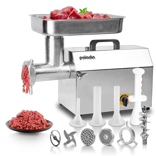 Paladin Equipment #22 Electric Commercial Meat Grinder Machine, 17 lbs Per Minute, 1.5 HP Heavy Duty Stainless Steel Meat Grinder with Sausage Stuffer, Ideal for deer processing, Pet Food, Heavy Use by Paladin Equipment - Used condition - US$507.86