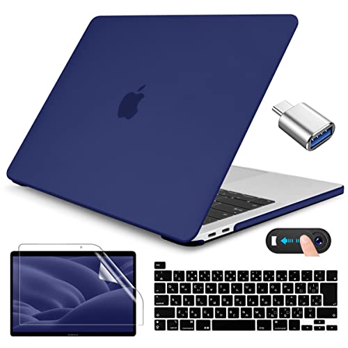CISSOOK MacBook Pro 13 �P�[�X �� ����� A2338 M1 A2251 A2289 �Ή� �l�C�r�u���[ �ی�J�o�[ 2020 2021 2023�N Navy Blue MacBook Pro 13inch ������� ���^ ���{��J
