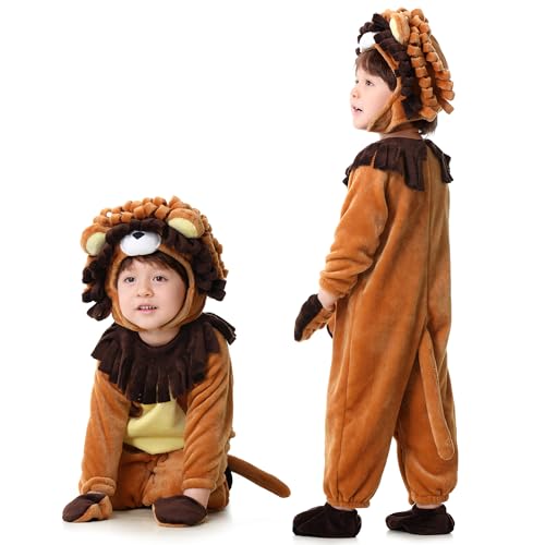 Traje de león y vaca para niños conjunto de peluche infantil de fiesta 7