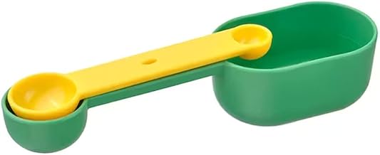 كوب قياس ابفيلد يستخدم لقياس الملح والفلفل والكاري والفلفل الحار والدقيق والماء من ايكيا، مجموعة من قطعتين، اخضر فاتح/اصفر فاتح