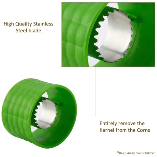 Image of Sweet Corn Cutter with Stainless Steel Blade, Corn Chopper for Kitchen, Durable & Unbreakable Corn Cutter Multicolor (Pack of 1)