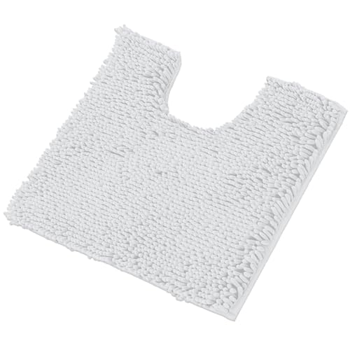 LuxUrux White Bath Mat-Extra-Soft Bath Shower Bathroom Rug,1'' Chenille Microfiber Material, Super Absorbent Shaggy Bath Rug. Machine Wash & Dry (20 x 20 inch, White) by LuxUrux - Image 9