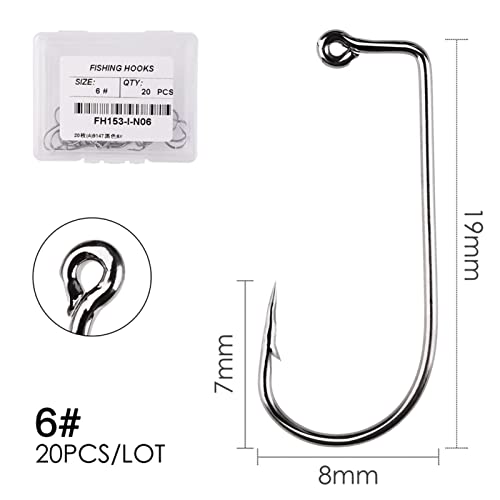 HNHYNSY Angelhaken 20 stücke Angelhaken Hoher Kohlenstoffstahl 90-Grad-Gewinde-Fliege, die Starke Draht-Fischhaken for… – Bild 3