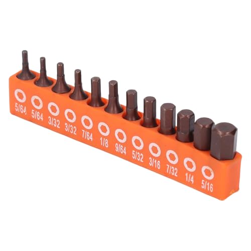 Image of 12Pcs Hex Bit Set Imperial Shank Drill Electric Screwdriver S2 Alloy Steel 25mm with Storage Holder for Handcraft Enthusiasts