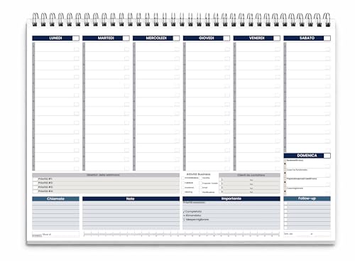 Planning Settimanale da Tavolo 2026 - Versione Business A3, Agenda