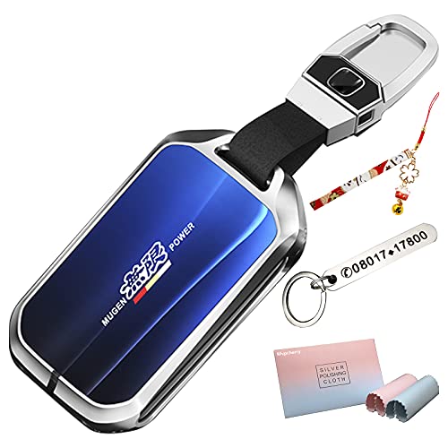 [Mvpcherry] ホンダHONDAに適用 キーケース キーカバー キーホルダー オデッセイ フィット シビック タイプR ヴェゼル ステップワゴン フリード アコード CR-V 専用 ストリーマーカラー 鏡面 保護 ケース 海洋青