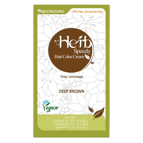 Herb Speedy PPD Free Hair Dye, Ammonia Free Hair Colour Deep Brown Contains Sun Protection Odorless No more Eye and/or Scalp Irritations From Coloring For Sensitive Scalp