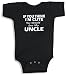 Lil Shirts I'm Cute See My Uncle Baby Bodysuit,Black,3-6 Months