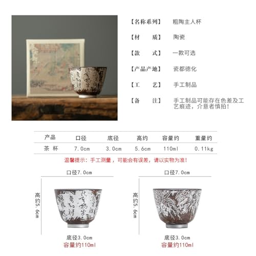 Tasse à thé poterie grossière argent fleurs rétro vintage grande personnalité rustique - 7