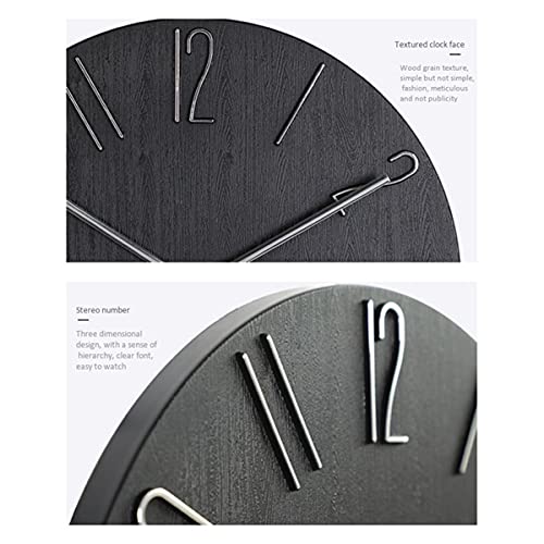 Jfbg Black Wall Clock, Silent Non-Tickingquality Quartz Battery Operated Wall Clock - 12 Inch Round Easy To Read Decorative For Home Office School,White #TOP2