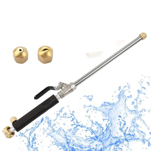 IREES Extendable Hydro Jet Washer Wand, Portable Water Hose with 2 Jet Nozzle, Black