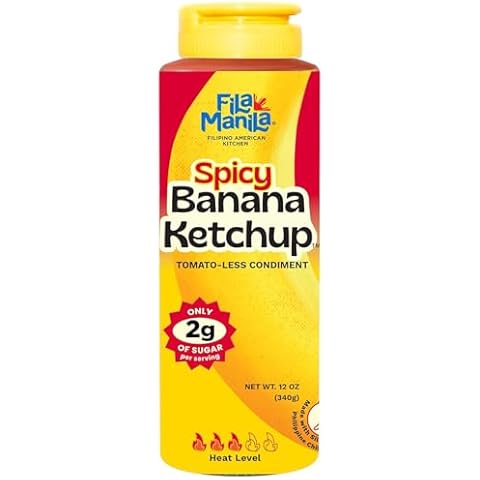 FilaManila Spicy Banana Ketchup, No Tomato Condiment Filipino Sauce & Condiment, Sweet and Spicy Banana Ketchup – 12 Ounce Resealable Bottle, Award-Winning, Vegan, No MSG, Gluten Free, Dairy Free (1 Pack) Cover