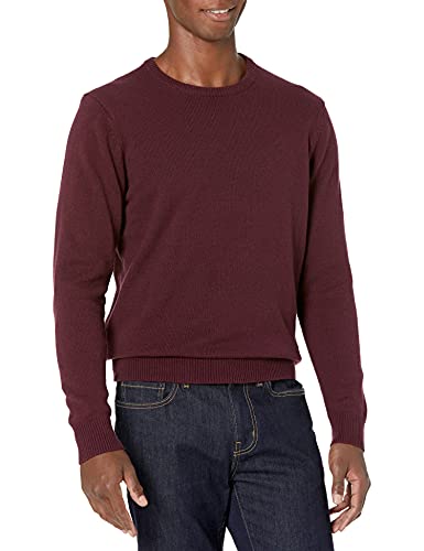 Amazon Essentials Men s Midweight Crewneck Sweater, Burgundy, Medium