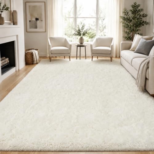 White Soft Fluffy Shag Rug
