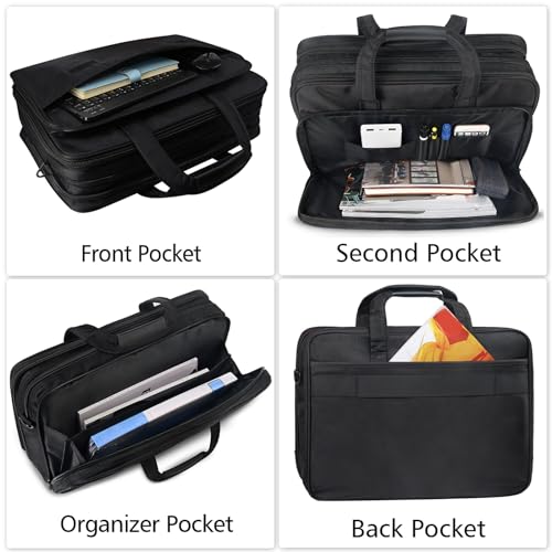 Laptoptasche 17 Zoll Taygeer – Erweiterbare Aktentasche für Herren