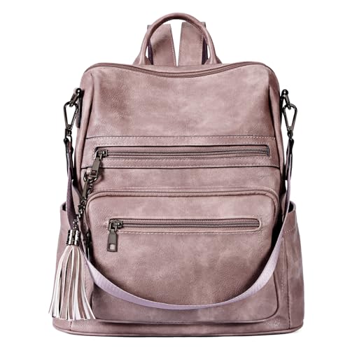 Image of Telena Womens Backpack Purse Vegan Leather Large Travel College Shoulder Bag with Tassel