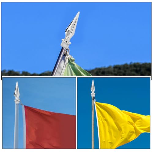Remate de poste de bandera de plástico plata con altura ajustable 4