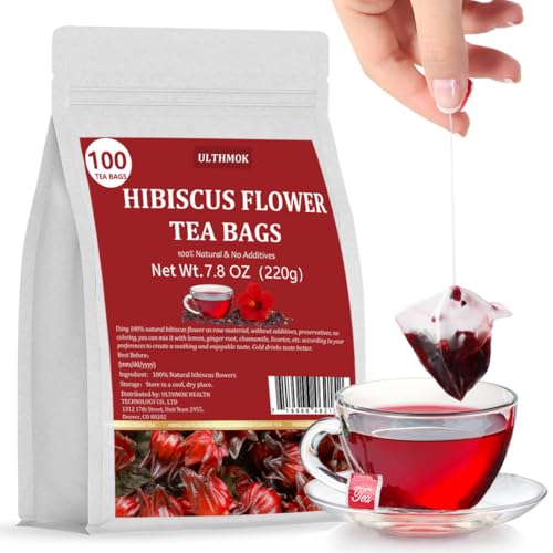 ULTHMOK Premium Hibiscus Tea Bags, 100