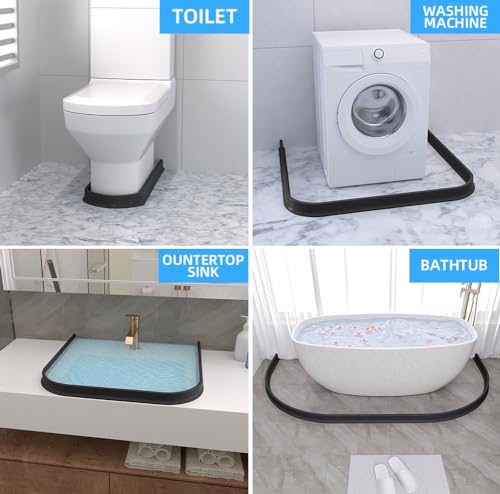 Duzzy 67 Inch Collapsible Shower Water Dam Shower Stopper Barrier and Retention System and Keeps Water Inside Threshold Dry and Wet Separation Suitable for Bathroom and Kitchen by Duzzy - Image 5