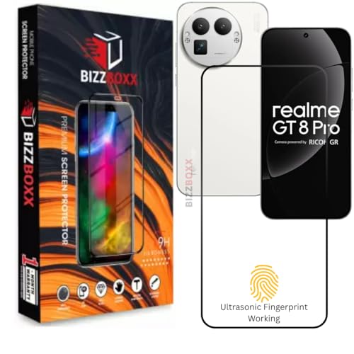 Image of Tempered Glass Screen Protector Guard Compatible with realme GT8 Pro - HD Clarity, Ultrasonic Fingerprint Working Screen Guard (GT 8 Pro - 6.79 inch) With Installation Kit - Pack of 1