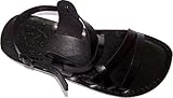 Holy Land Market Unisex Genuine Leather Biblical Sandals (Jesus - Yashua) Black Style II - 41