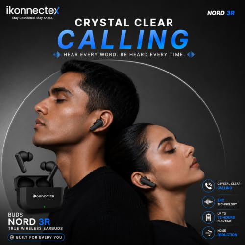 Image of TWS Bluetooth 5.3 Earbuds with 13.6mm Deep Bass Drivers, ENC Mic & IPX5 Sweat Proof Design | 72 Hours Total Playtime with 40ms Low Latency Gaming Mode for Calls, Music & Mobile Gaming
