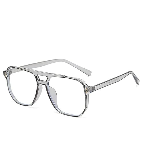 Ltsrll Light-Gray Oversized Aviator Square Reading Glasses, Large Tr90 Frame Blue Light Blocking Computer Goggle Readers, Anti Glare (Color : Size : +100)