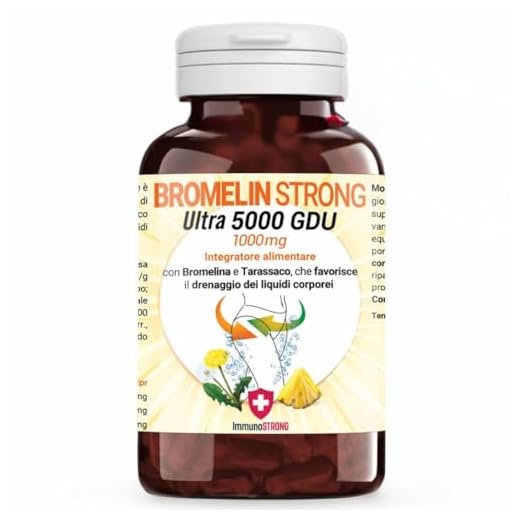 Bromelina Forte Drenante - Bromelina Drenante Purissima Alto Dosaggio 5000 Gdu Con Tarassaco Ad Azione Anticellulite E Detox 120 Compresse 1000 Mg - ImmunoSTRONG
