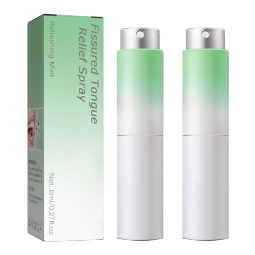 Trattamento per alleviare la lingua spray, spray orale, contro l'alito cattivo, idratante per la bocca secca, detergente lingua, elimina l'alito cattivo e rinfresca il respiro, 8 ml, 2 pezzi
