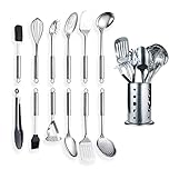 Cooking Utensil 13 Pieces, Berglander Stainless Steel Kitchen Tools, Cooking Spoon, Kitchen Tools Cooking Utensil with Holder. (13 Pieces)