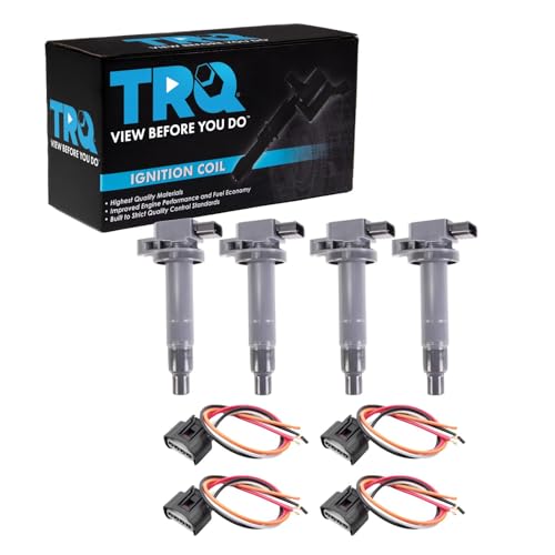 TRQ Ignition Coil Set 8 Piece Compatible with 2012-2014 Toyota Prius C 16-17 Prius C