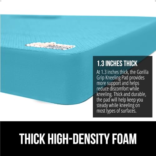 Image of GORILLA GRIP Extra Thick Foam Kneeling Pad for Gardening 17.5x11 Turquoise