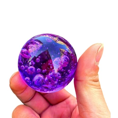 VIDECOR Bola de Cristal Feng Shui Fuente de Agua Bonsai Esfera de Vidrio Bola de Grieta de Hielo Decoración del Jardín del Hogar Adornos Esfera Agrietada Bolas Decorativas 1.57 Pulgadas,F