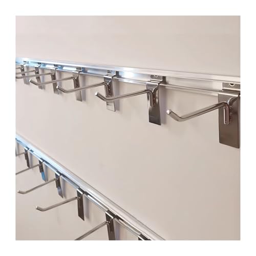 2 Pcs Adjustable Slatwall Panels with 30 Heavy Duty Hooks Versatile 11.8 63in Wall Rack for Garage & Retail Tool Storage Durable Display Hangers (130CM Length)