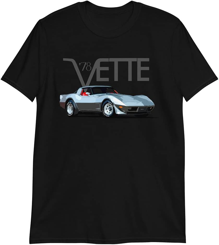 1978 Chevy Sports Car C3 25th Silver Anniversary Muscle Car Graphic T-Shirt | Car Enthusiast Gift