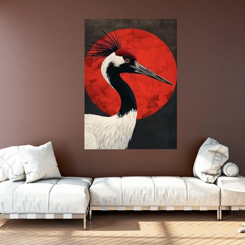Tableau grue japonaise pour masquer un mur vide avec elegance - 4