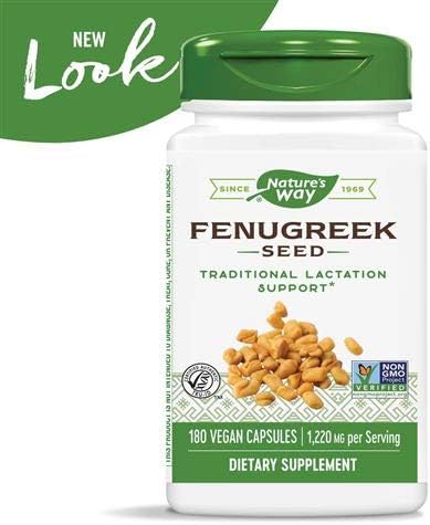 Nature's Way Fenugreek Seed 610 mg, Non-GMO Project Verified, TRU-ID Certified, Vegetarian, 180 Count, Pack of 2
