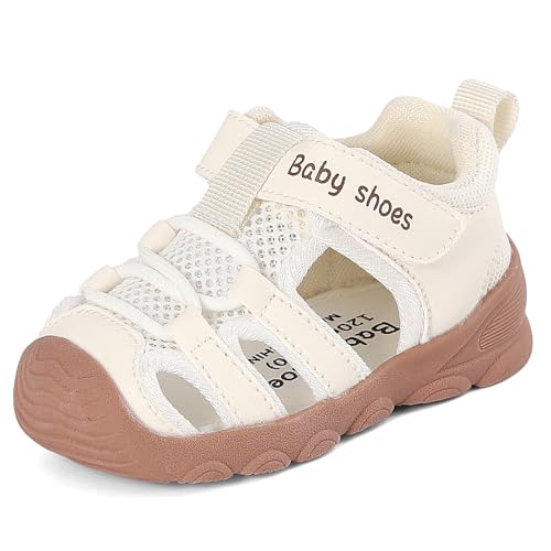Image of Cheerful Mario Breathable Baby Boys Girls First Walking Shoes Toddler Barefoot Sandals Wide Toe Box Antislip Flexible Sole White 4 UK Child