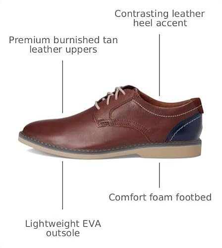 Clarks Clarks Collection Men's Radcliff Low Oxford, Tan Leather, 11 M US