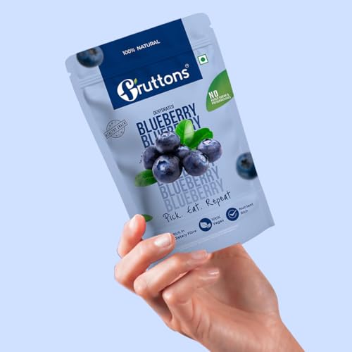 Fruttons Dehydrated Blueberries | Unsweetened & Oil-Free | Premium Dried Blueberries | 100% Natural, No Added Sugar | Rich in Antioxidants Superfood | For Healthy Snacking, Smoothies & Baking (50g | Single Pack) - Image 5 thumbnail